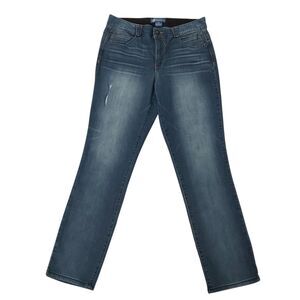 Democracy AB Solution Jeans Womens 12 Blue Stretch High Rise Whiskers Skinny